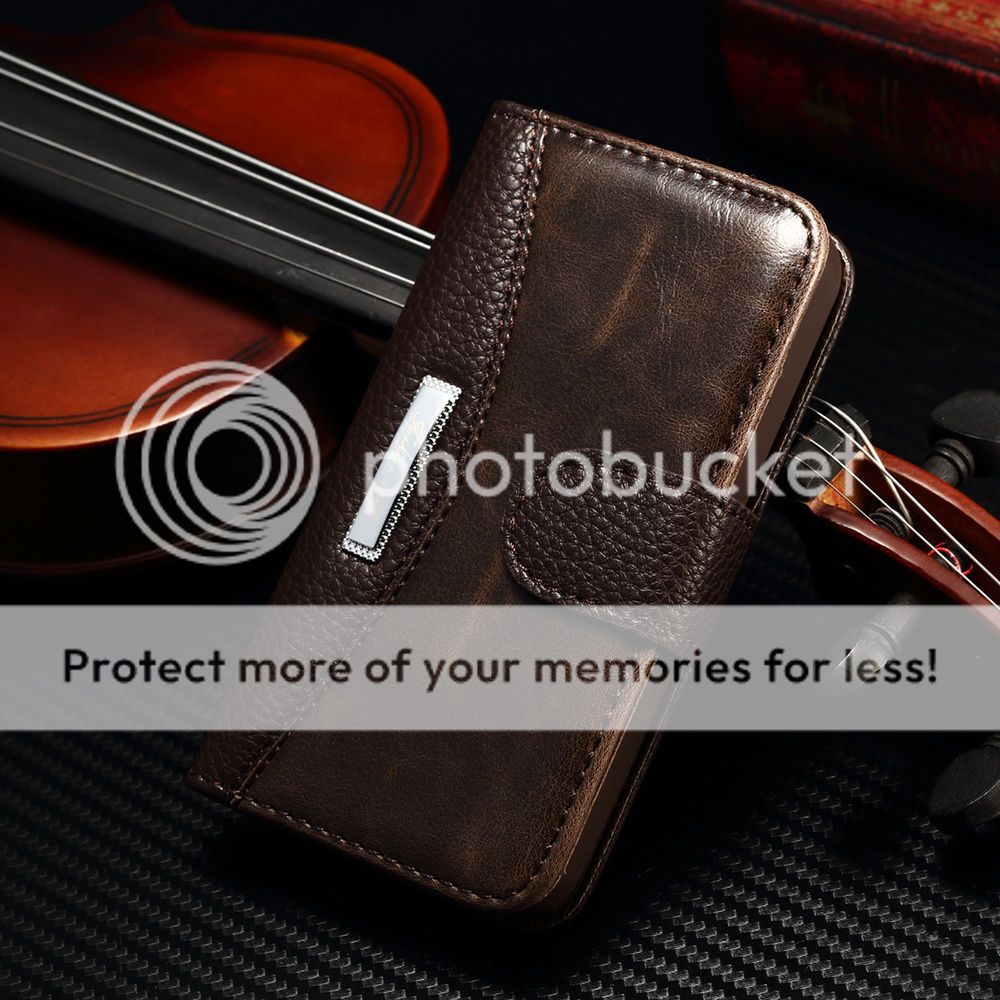 For Apple iPhone 4S 5S 5C 6 Case Genuine Real Leather Flip